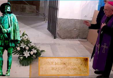 La Fundación Juan Muñoz coloca una placa sobre la tumba del ilustre hidalgo en la Iglesia de San Salvador
