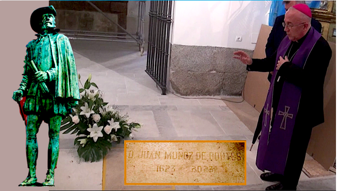 La Fundación Juan Muñoz coloca una placa sobre la tumba del ilustre hidalgo en la Iglesia de San Salvador