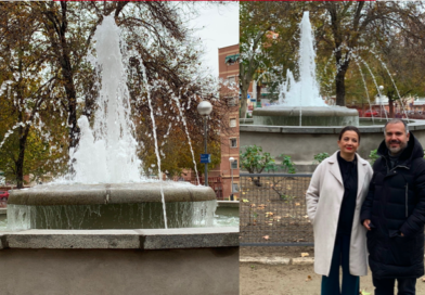 La fuente de la Plaza Lola Gaos en Zarzaquemada vuelve a funcionar 15 años después